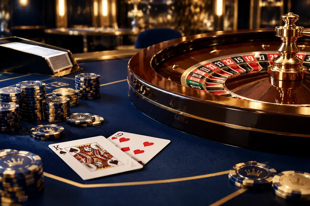 Meja baccarat dan roulette